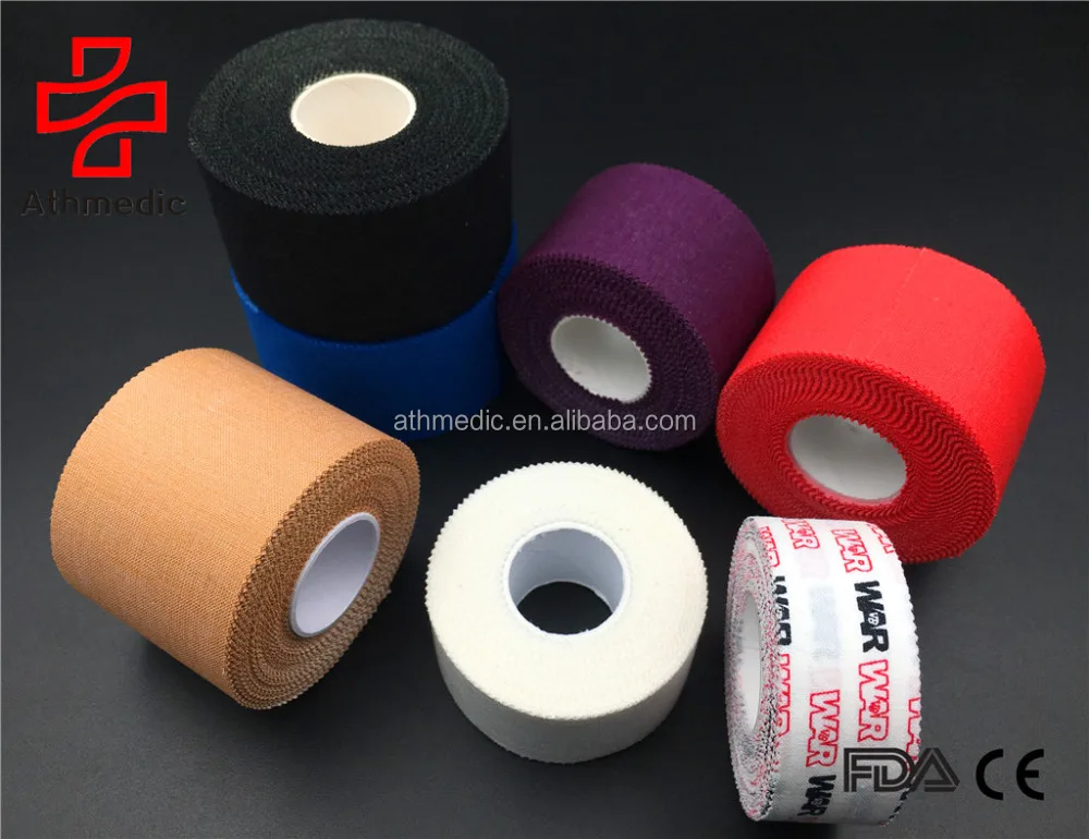 2021 Athmedic hand tear sport cotton customized logo rigid athletic tape customized logo rigid sports rigid strapping tape