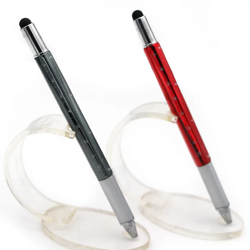 
Multi function outdoor tool pen with stylus screwdriver rule scale spirit level car tool 