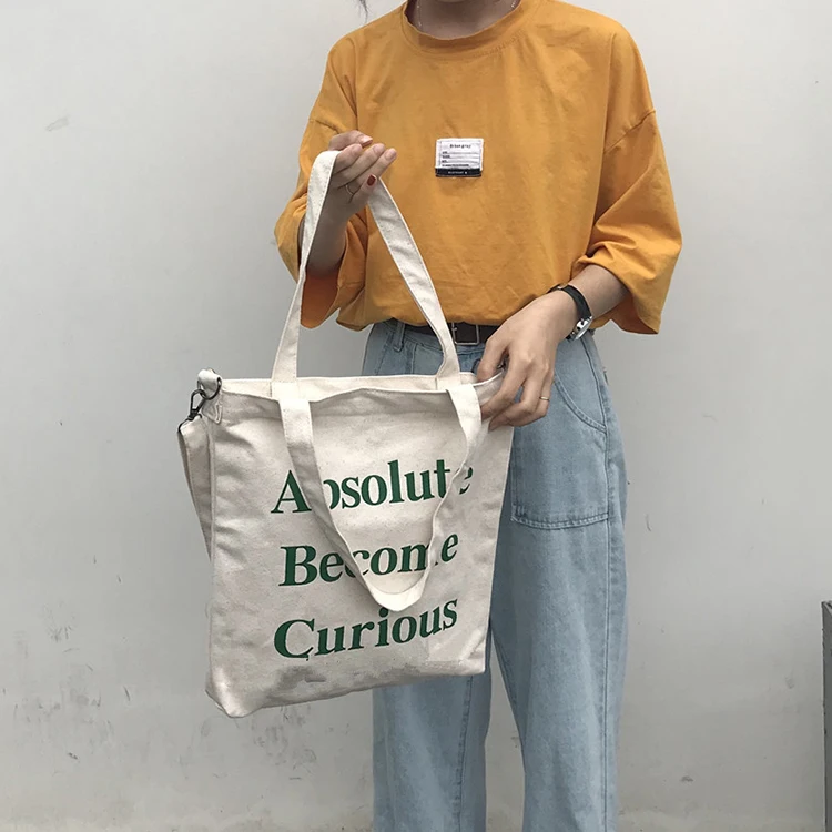 Vintage large capacity cartoon letter printing canvas messenger bags wholesale