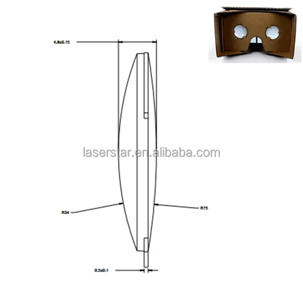 3d virtual reality acrylic google cardboard lens biconvex lenses