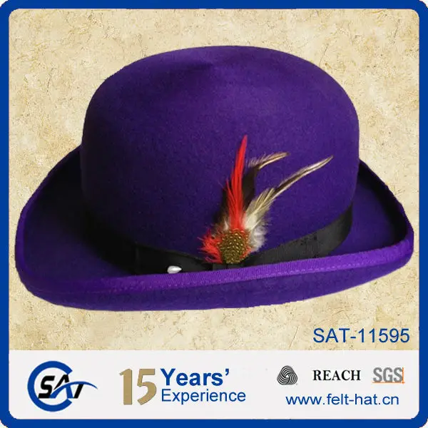 Мужская винтажная шляпа-котелок из 100% шерсти