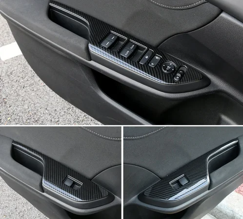 Carbon Fiber 4Pcs Door Handle Armrest Trim For Honda Civic 2016 2017 cover sticker Interior Moldings Accessories
