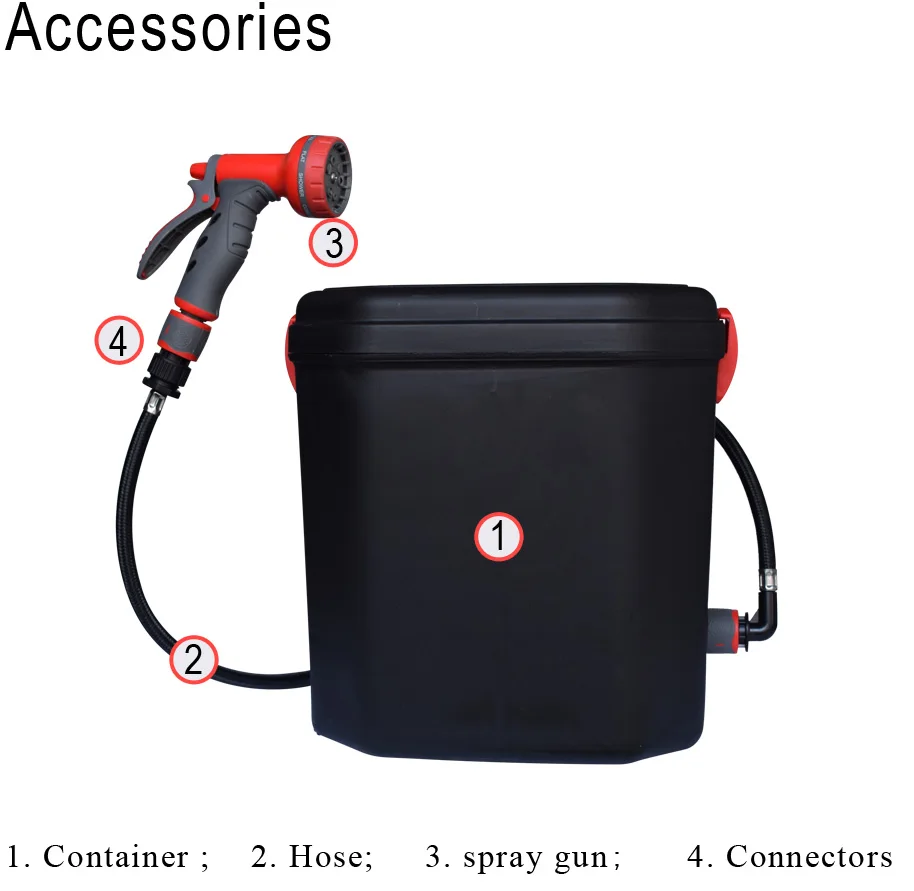 Portable Camping Tools with 21V Shower for Car Wash Stainless Steel Brass Plastic Washer Gun Pressure Cleaning Function