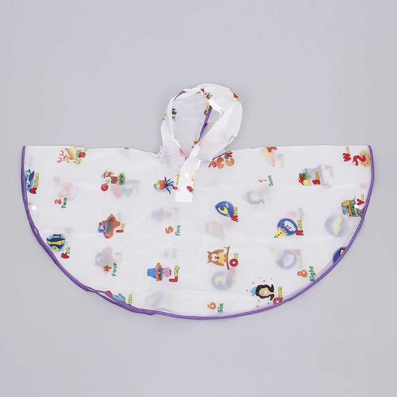 Custom Printed PEVA Raincoat for Children Disposable PVC Rain Poncho for Travel Climbing and Other Outdoor Activities