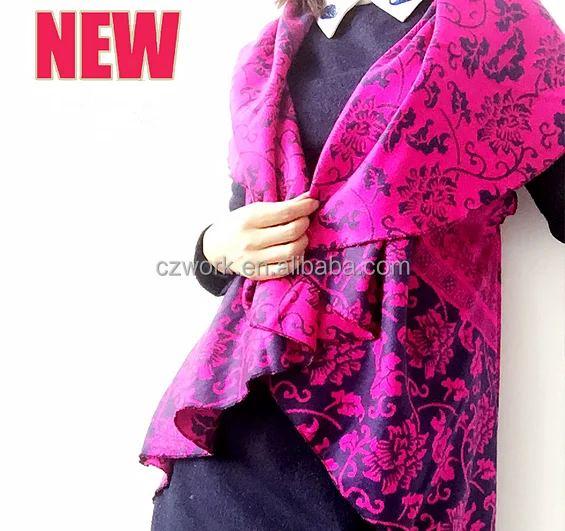 Моды Жакард Женщина Шарф, Шаль Wrap Рукава Зима Теплая Крючком Вязать Длинный Мягкий Шали Обруча Шарфы