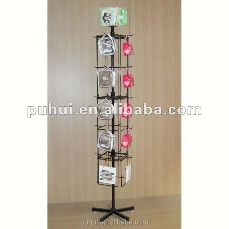 store promotion steel retail rack pop  floor metal spinning pegboard display stand for key rings novelty magnets