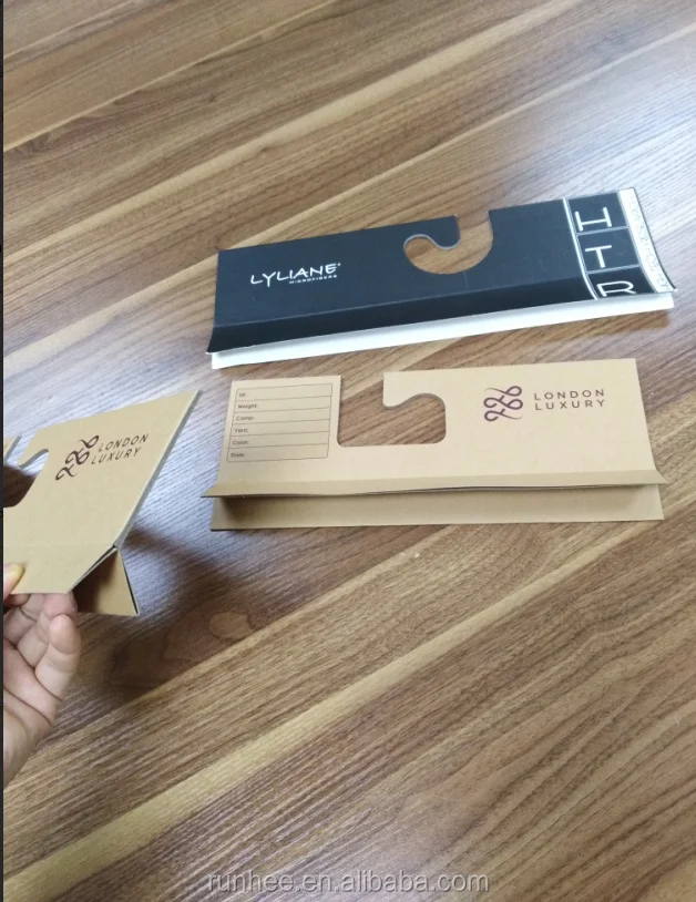 
FSC custom logo plastic hook paper cardboard fabric textile hanger / hanger for fabric sample with plastic hook 