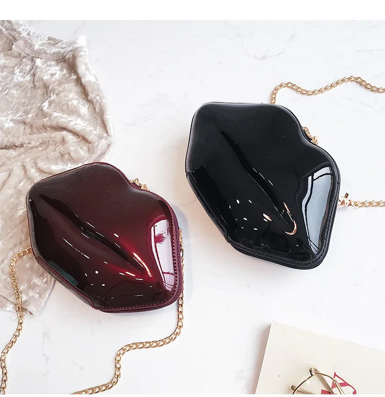 
Ladies LIPS Shape PU Leather Wedding Bridal Party Clutch Bag for Women Crossbody Shoulder Evening Purse 