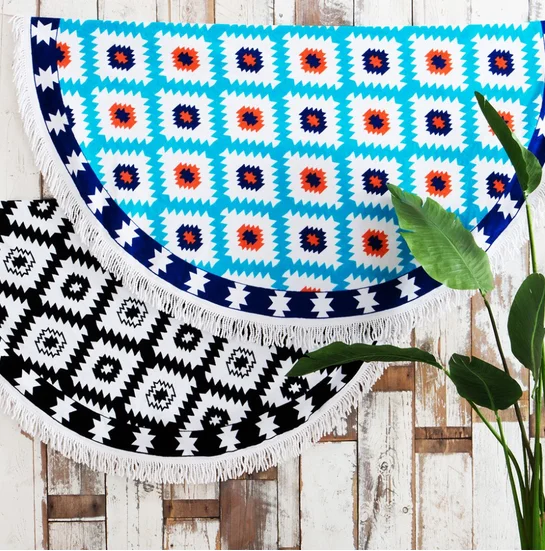 Microfiber Round Beach Towel Mandala Roundie Throw Blanket Beach, Round Beach Blanket
