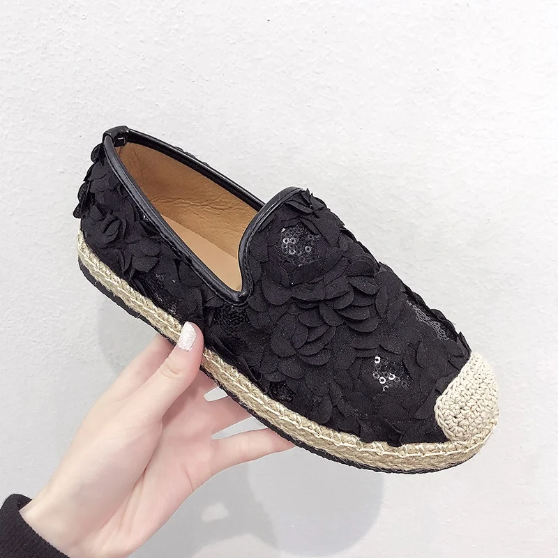 Wholesale fashion espadrilles shoes breathable casual shoes newest women flat shoes