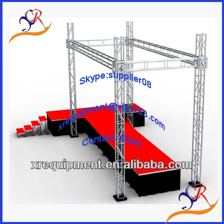 Aluminum plexiglass wedding stage,stage aluminum truss display