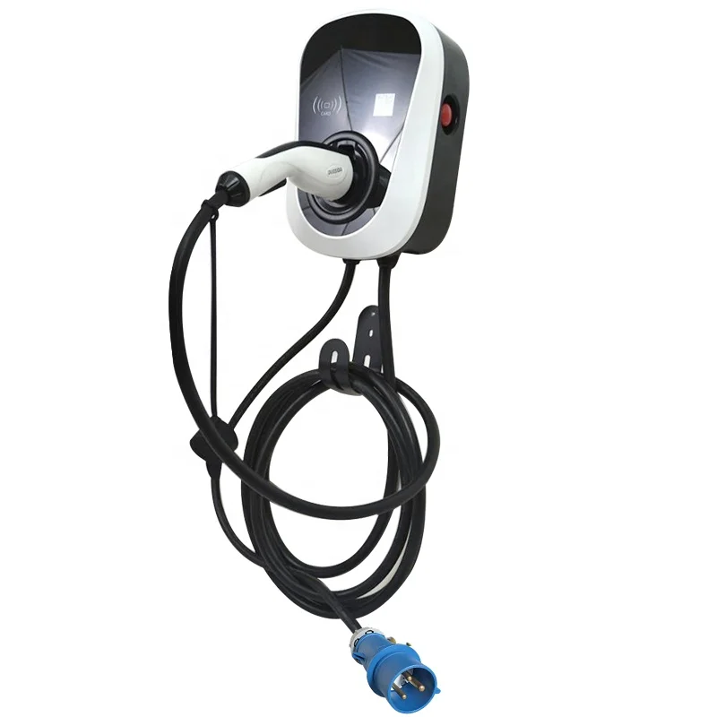 Sae j1772 тип 1 EV зарядная станция 7,2 кВт ev wallbox зарядное устройство с синей вилкой CEE и зарядкой