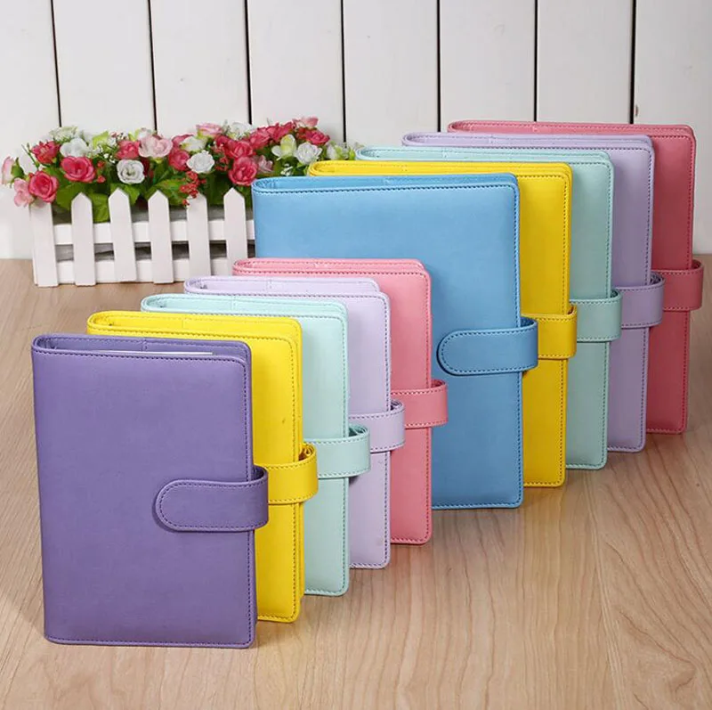 Dreamtop DTF097 милые цвета Макарон чехол из искусственной кожи с 6 отверстиями папка на кольцах размера A5