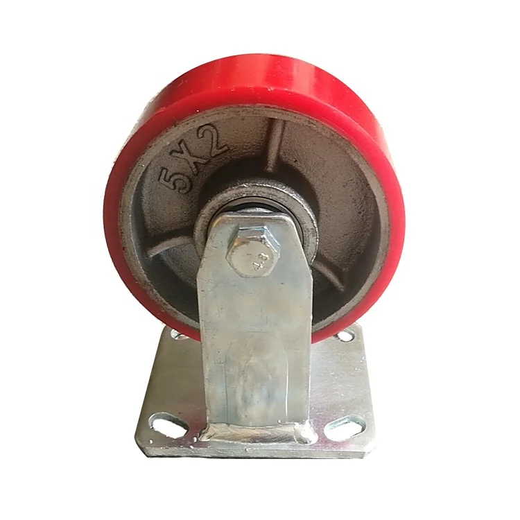 Heavy Duty 5inch Iron Cast Core Polyurethane Wheels Swivel Caster