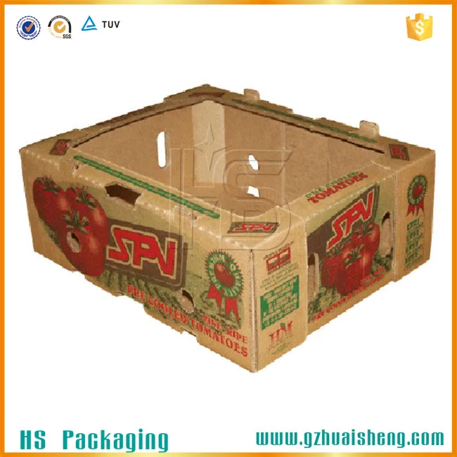 Vegetable Fruit Tomato Packing Boxes Wholesale, Custom Corrugated Box for Tomato Packaging Recyclable HS - GPB128 Huaisheng