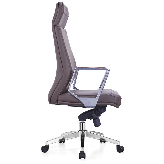 
Wholesale Ergonomic Manager Chair With Luxury Brown Leather Seat 