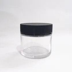 2 oz 60 ml Glass Jar Cream Jars Cosmetic Container Glass Cosmetic Jars Container with Black Childproof Lid
