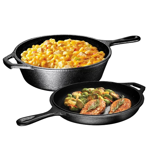 3 Quart Cast Iron Combo Cooker. Pre-seasoned Cast Iron Skillet