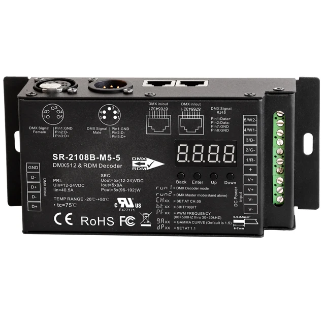 DMX512&RDM decoder with standalone master SR-2108B-M5-5