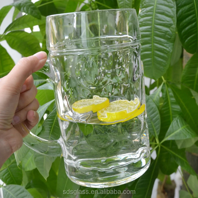 1.3L Super Capacity Budweiser Draft Beer Glass Hero Mug 45oz Bright Bubble Beer Drink Cup With Handle Taza De Cerveza De Vidrio