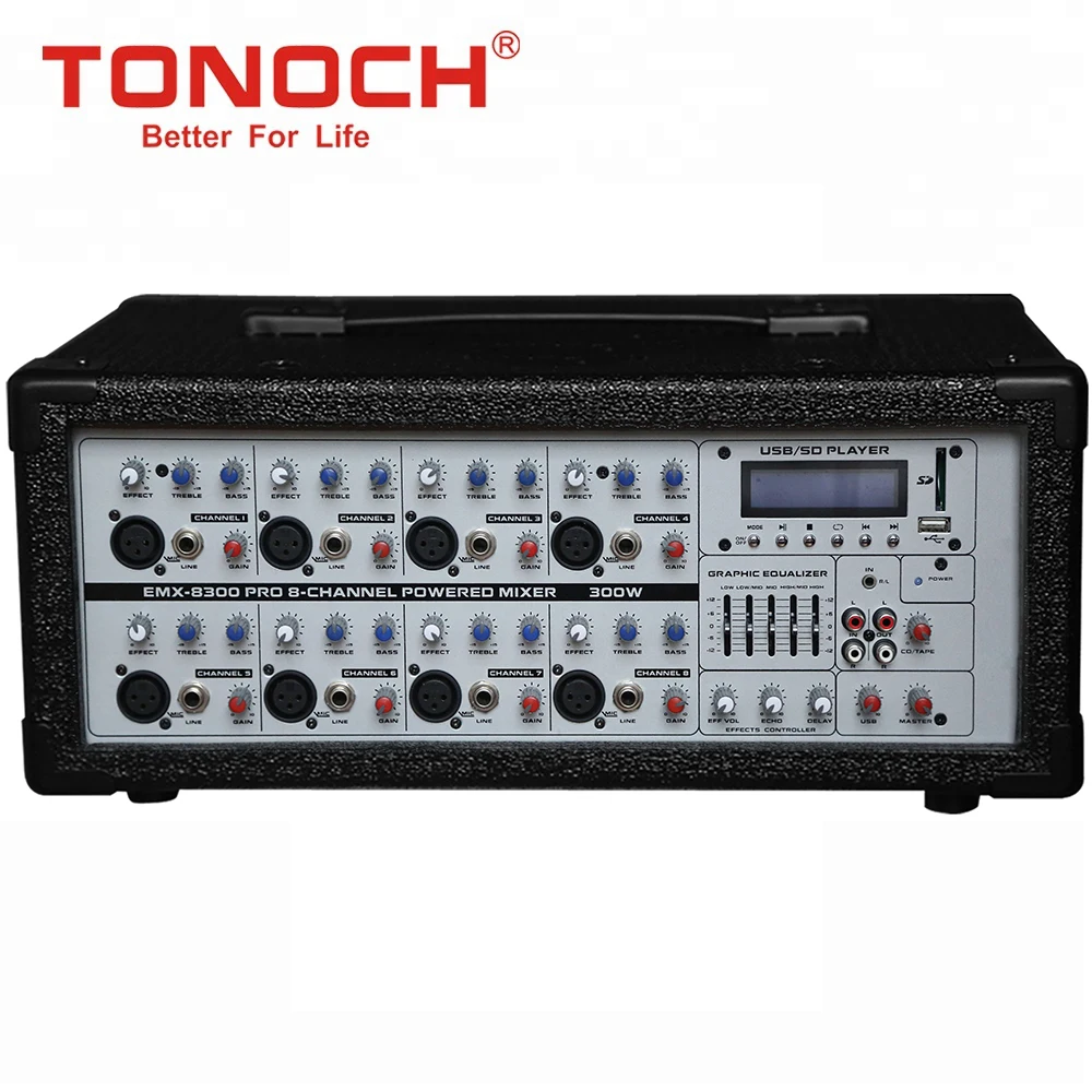 TONOCH OEM professional 8 channel built-in MP3 player integrate USB SD power sound Audio Amplifier Box