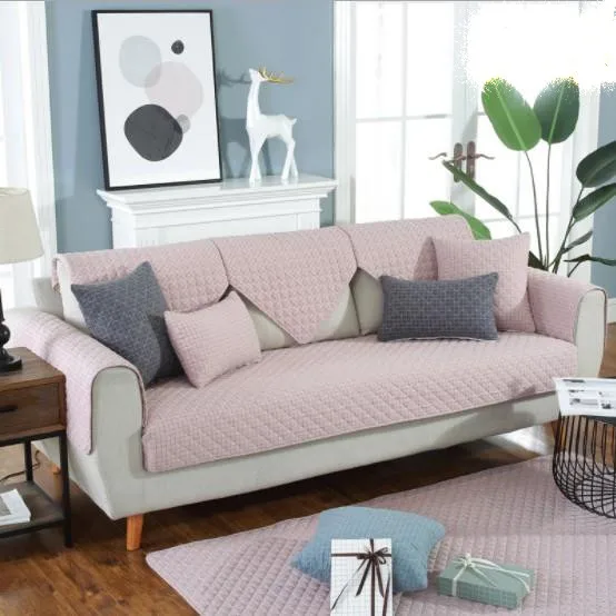 Charmcci 600213 Decorative l shape sofa cover cushion set design high quality leather satin 3 places living room printed