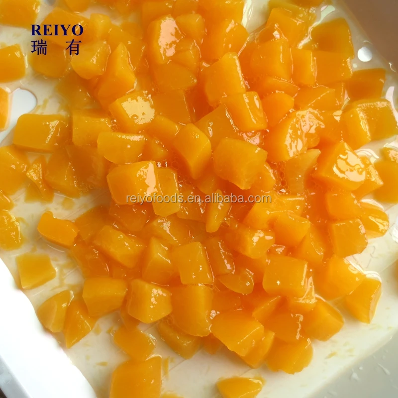 
canned pickled peach dices/halves in candy syrup 
