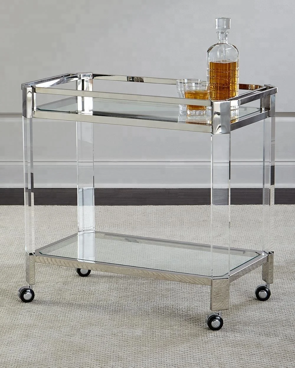 
Hot sale custom clear acrylic bar cart  (60772320643)