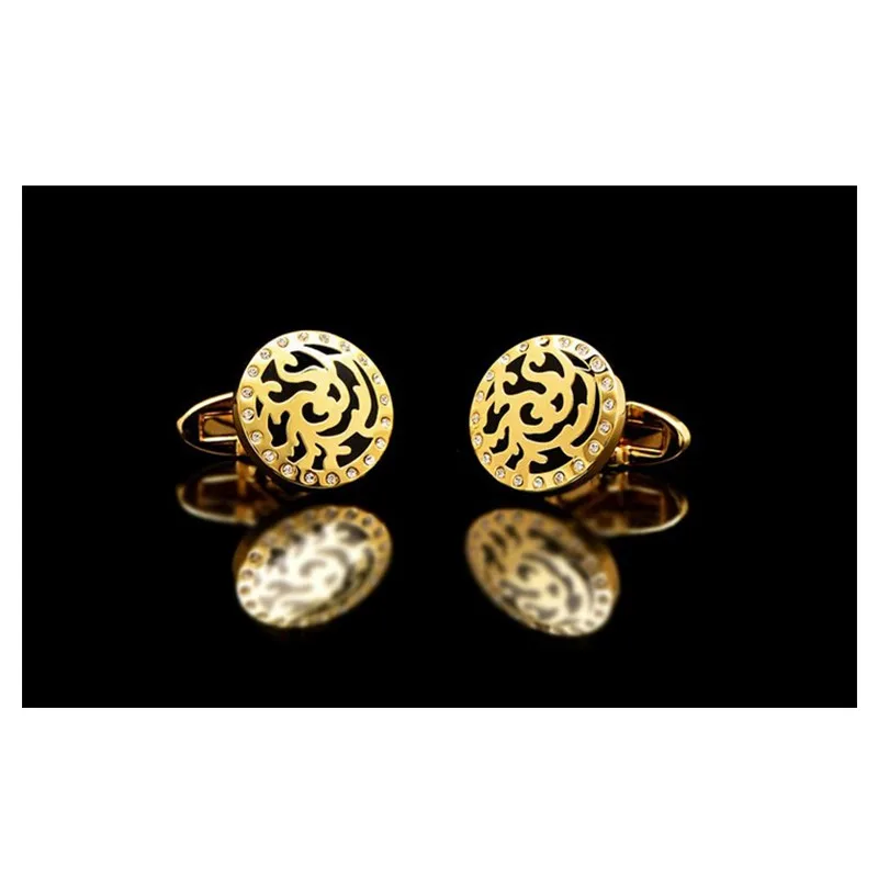 Французские романтические гравированные декоративные узоры, медные/позолоченные мужские костюмные рубашки, запонки оптом на заказ