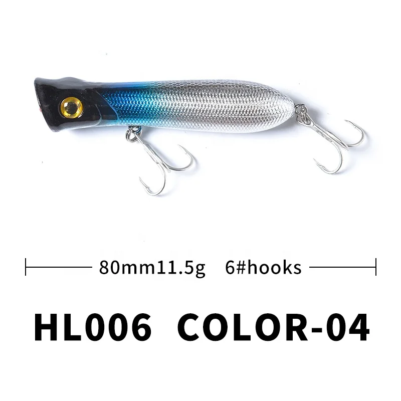 Factory blank poppers handmade plastic big mouth popper fishing lures