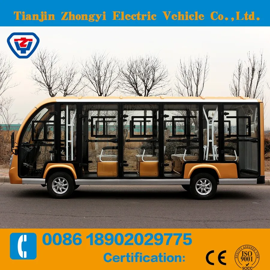 Hot selling electric sightseeing car with CE certificate 14 seater