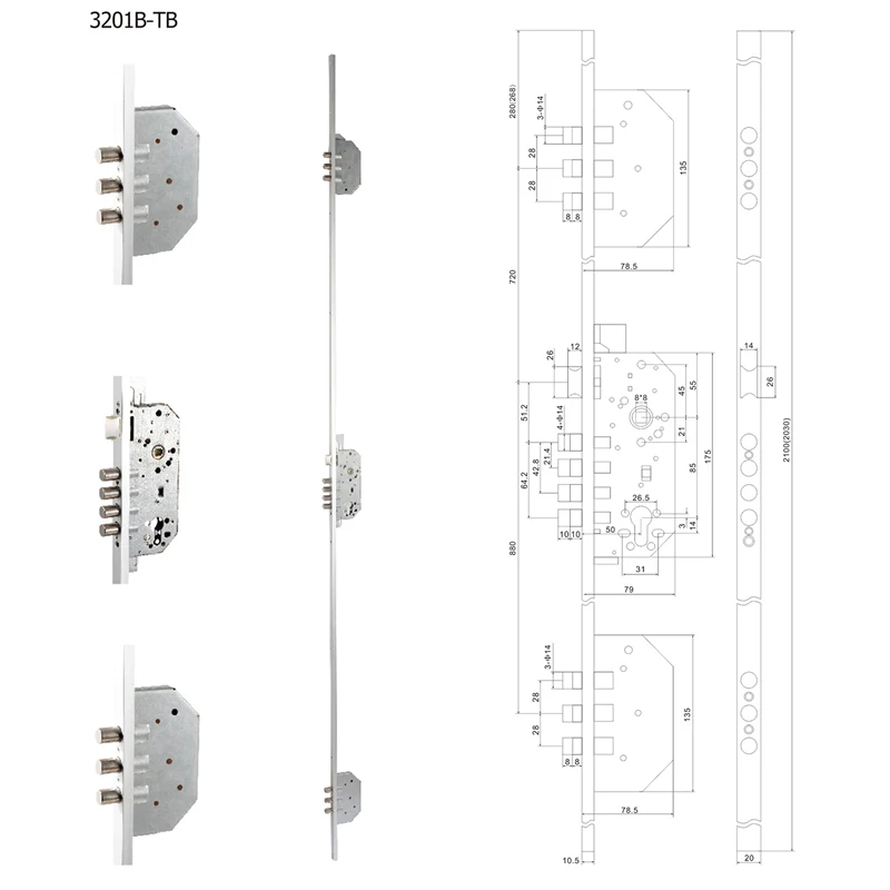 3201B High safe mortise lock body spain market