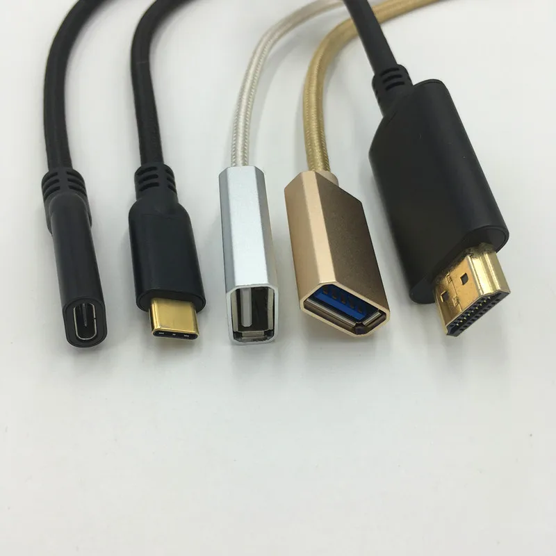 Стандартный USB 3.1 для HD ми кабель 2 м 3 м USB C до HD 4 К кабель