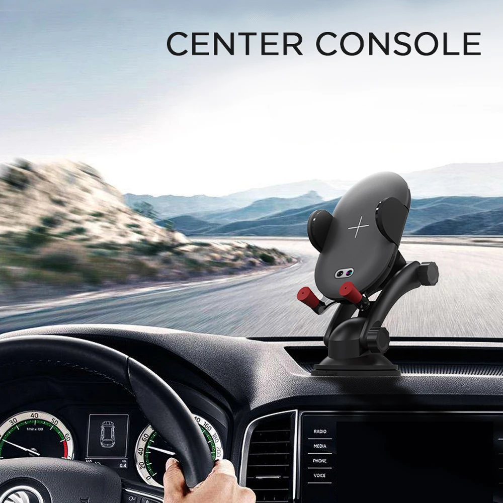 
2 In 1 Car Phone Holder With Wireless Charge, High Quality Plastic Phone Holder 