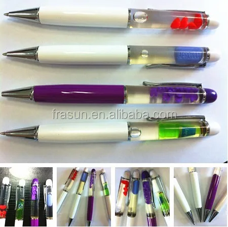 Top quality custom made promotional oil floating pen/floating ballpoint pen/floating liquid pen