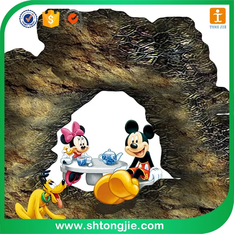 Cheap 3D Wall Sticker Cartoony Epoxy Printing PVC Decal for Home Decoration