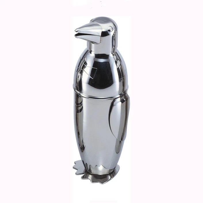 
300ml 500ml stainless steel bar tool penguin cocktail shaker 