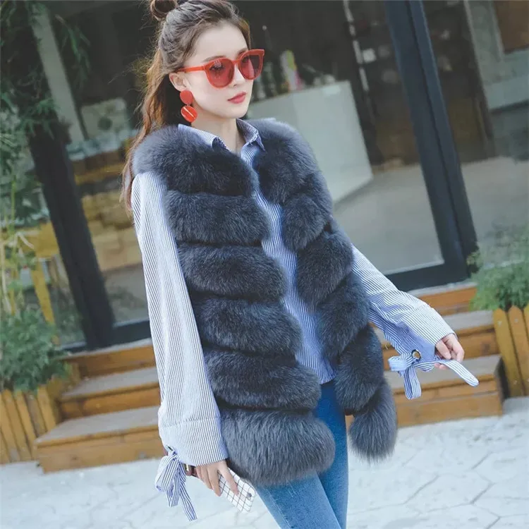 2021  China Hot Sale women overcoat real fox fur coat mink fur coat wholesale in Winter