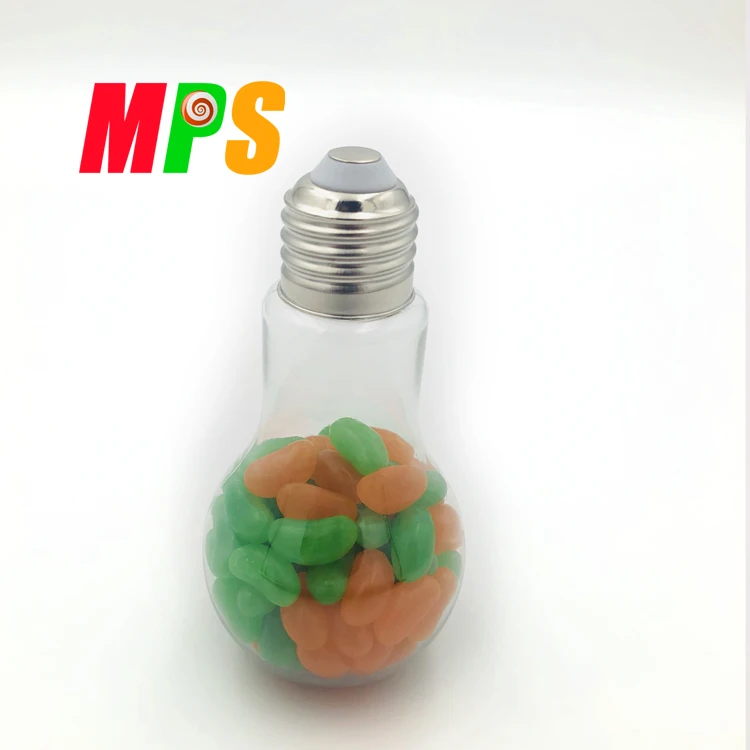 
Multi-color Jelly bean in lamp bulb jar 