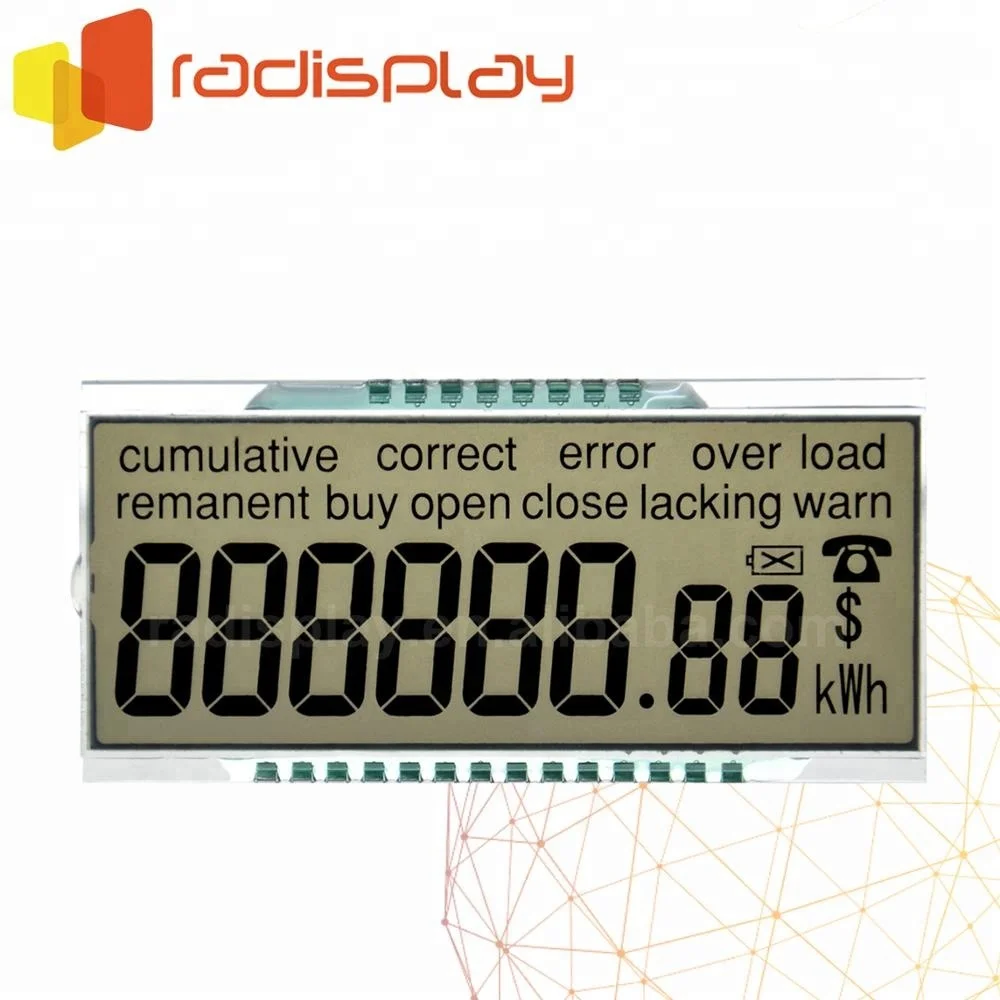 
1/2/3/4/5/6 Digit 7 Segment Monochrome Custom TN Lcd Display 