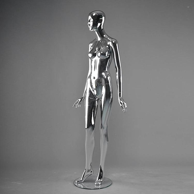 colorful chrome abstract gold female or male full body mirror mannequins for sale