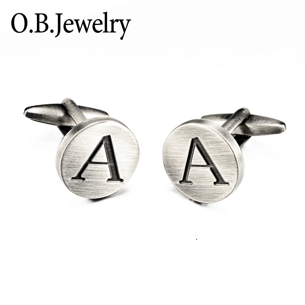 OB Jewelry-Free Shipping Cufflink Manufacturer Make Wholesale Alphabet Jewelry Wholesale Cufflinks For Men Shirt