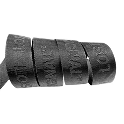 35MM Custom Black LOGO Colorful Tetoron Jacquard Ribbon Sling Woven Nylon Bag Strap Webbing