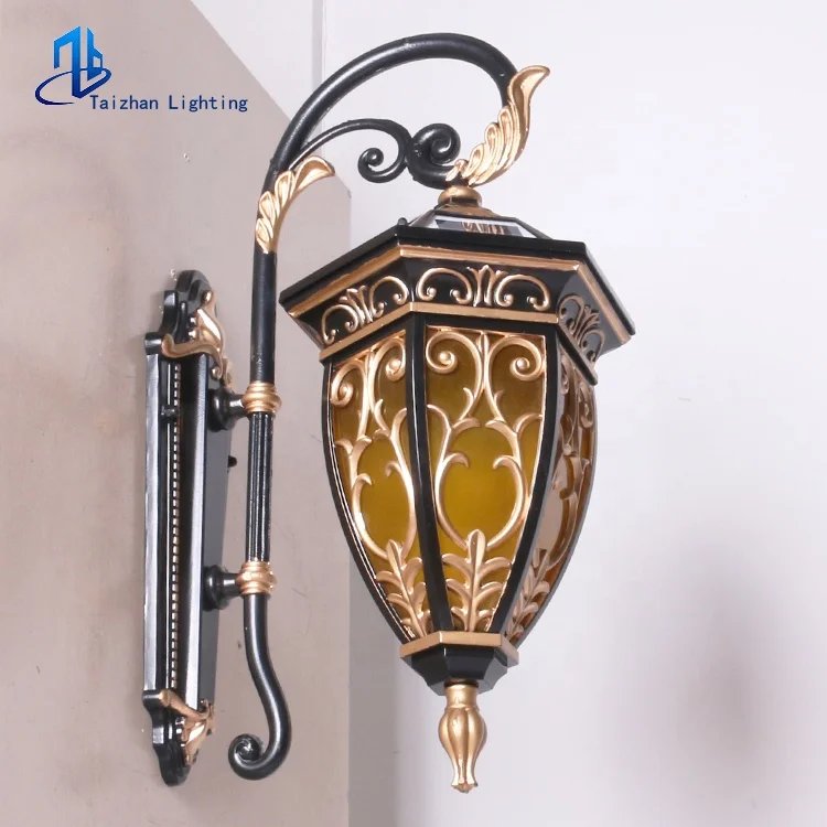 European style antique solar wall lights outdoor waterproof wall lantern villa garden exterior lamp wall mounted indoor lights