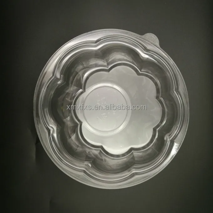16 oz Clear Disposable take away plastic salad bowl
