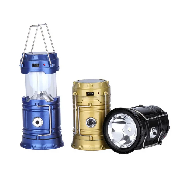 
2019 new multi function rechargeable flashlight led solar pop up camping lantern 