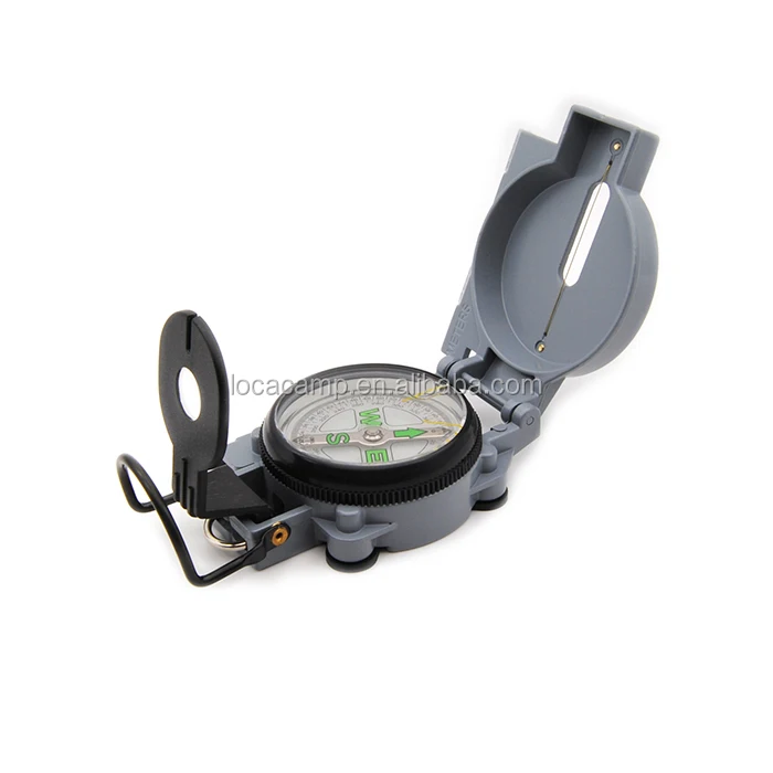 Gray Color Metal Compass Lensatic Sighting Compass Factory Wholesale for Hiking Camping and Wild Survival