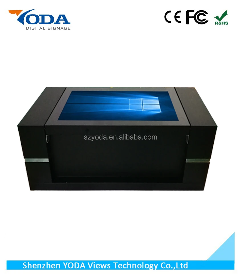 Luxury lifting LCD Windows Operating System Restaurant touch table with integrated monitor