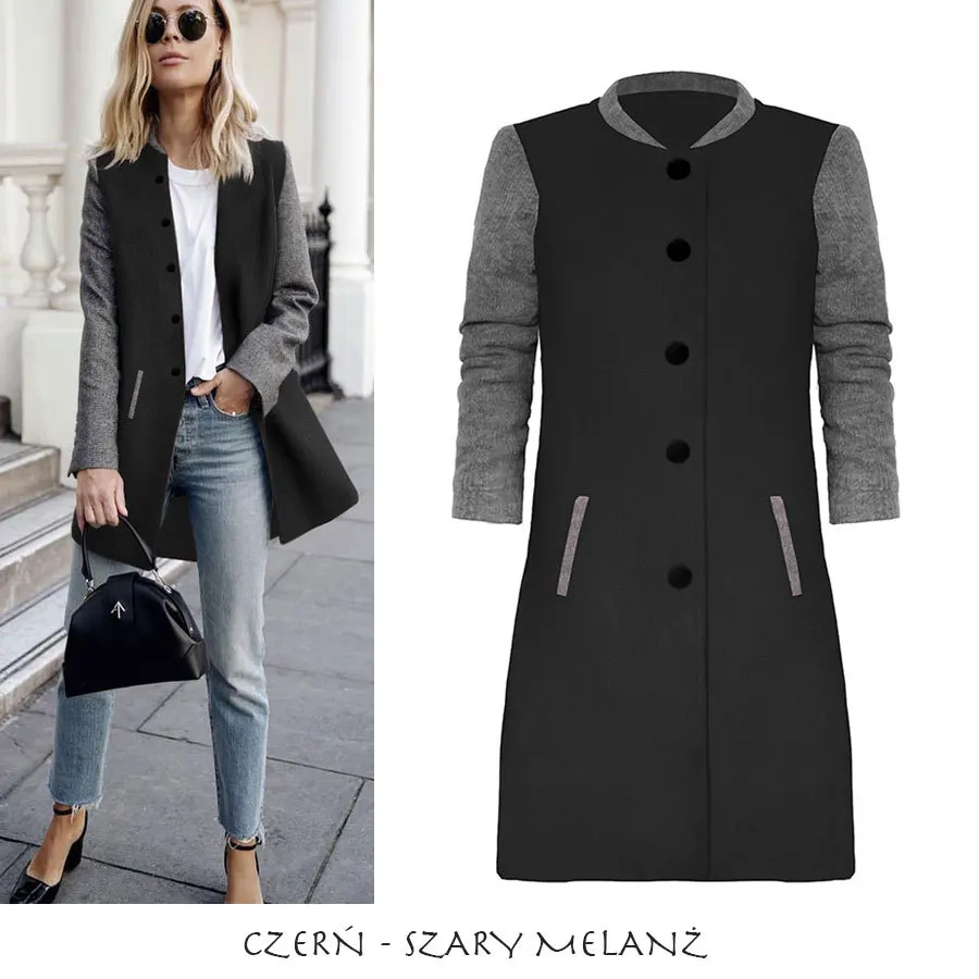 Wholesale 2018 fashion sexy women split O-Neck woolen coat (C17706)