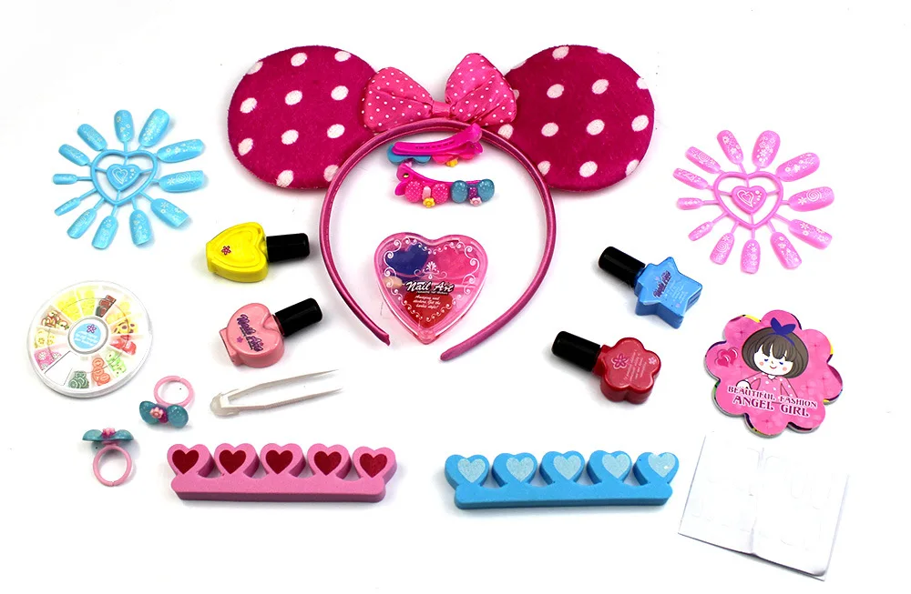 
12boxes Top selling children cosmetic toy girl beautiful nail art kits children makeup gift set 